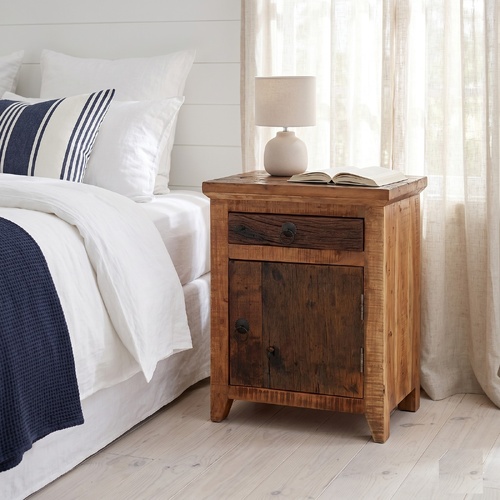 "Bernadette" Solid Acacia Reclaimed Wood Bedside Table