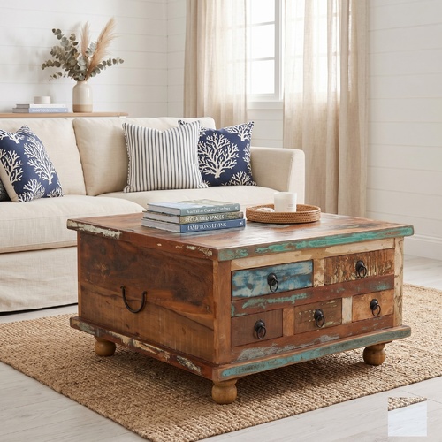 "Berwin" Reclaimed Wood Coffee Table 70x70 cm