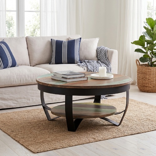 "Brodie Circle" Coffee Table 65 cm Solid Reclaimed Wood