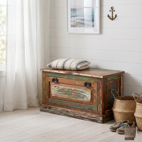 "Browne" Shoe Storage Bench Solid Reclaimed Wood