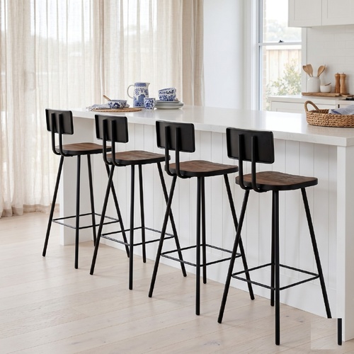 "Carole" Bar Chairs 4 pcs Solid Reclaimed Wood
