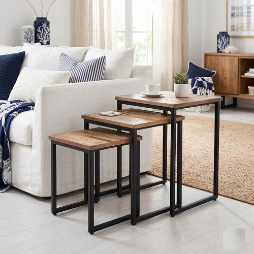 "Central" 3 Piece Nesting Coffee Table Set Solid Reclaimed Teak