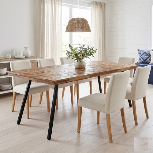 "Chadworth" Dining Table Reclaimed Teak and Steel 180x90x76 cm