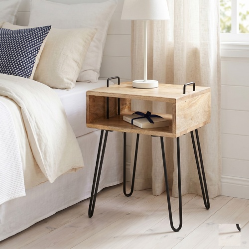 "Columbia" Bedside Table Solid Mango Wood 40x34x47 cm