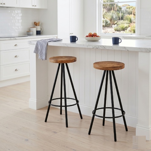 "Connell" Bar Chairs 2 pcs Solid Mango Wood