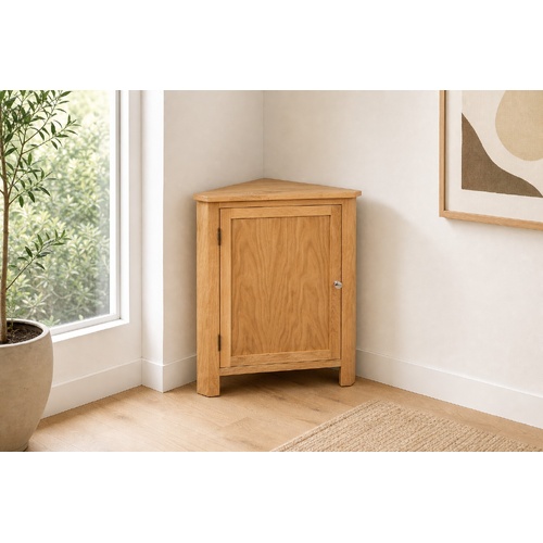 "Carmel" Solid Oak Wood Corner Cabinet 59x36x80 cm