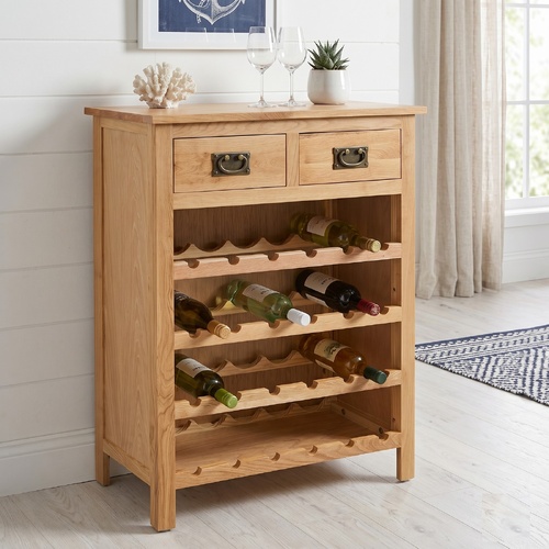 "Brokenwood" Solid Oak Wood Wine Cabinet 72x32x90 cm