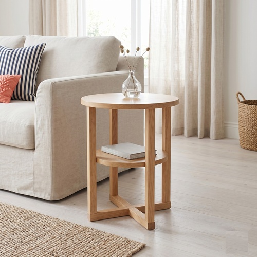 "Callistemon" Solid Oak Wood Side Table 40x50 cm