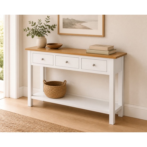 "Ridgehaven" Solid Oak Wood Console Table 118x35x77 cm