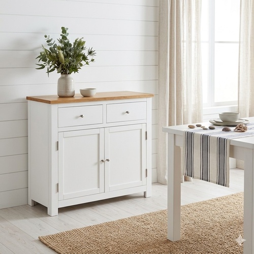 "Railway" Sideboard 90x33.5x83 cm Solid Oak Wood