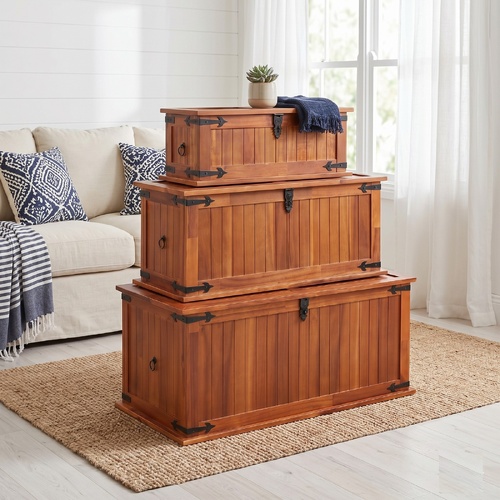 "Dalman" Storage Chests 3 pcs Solid Acacia Wood