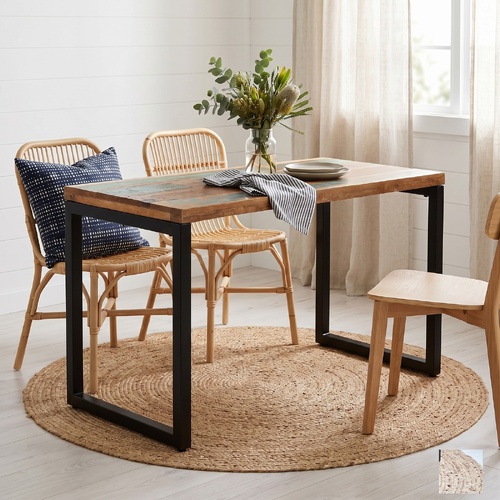 "Dean" Dining Table 115x55x76 cm Solid Reclaimed Wood and Steel