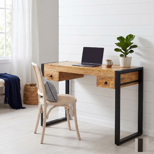 "Delaigh" Desk with 2 Drawers 110x50x77 cm Solid Mango Wood