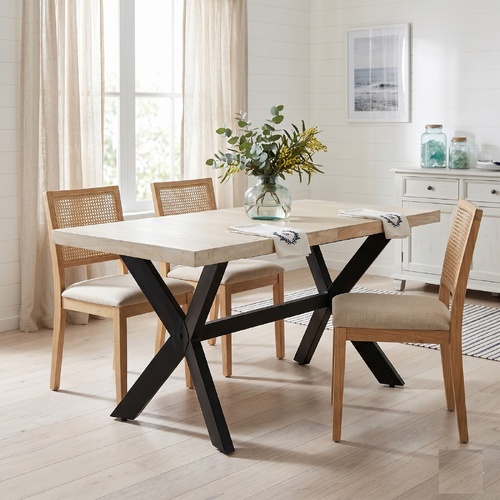"Domain" Dining Table 140x70x75 cm Solid Bleached Mango Wood