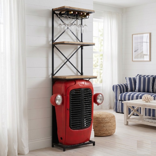 "Elliott" Tractor Wine Cabinet 49x32x183 cm Solid Mango Wood