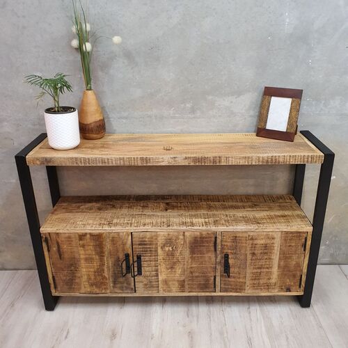 "Bogan" Mango Wood Side Cabinet/Buffet Table/Side Boards 120cm Long