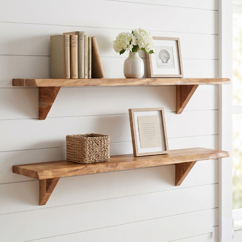 "Baker" Wall Shelves 2 pcs 90x20x16 cm Solid Acacia Wood