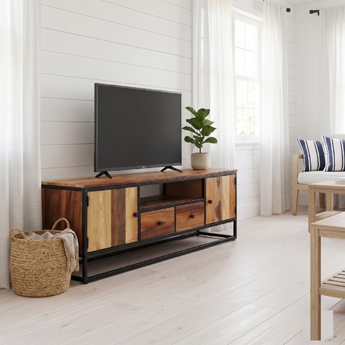 "Girralong" TV Cabinet 120x30x40 cm Solid Reclaimed Wood and Steel
