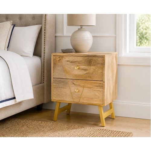 "Ashburn" Bedside Cabinet 40x30x50 cm Solid Mango Wood