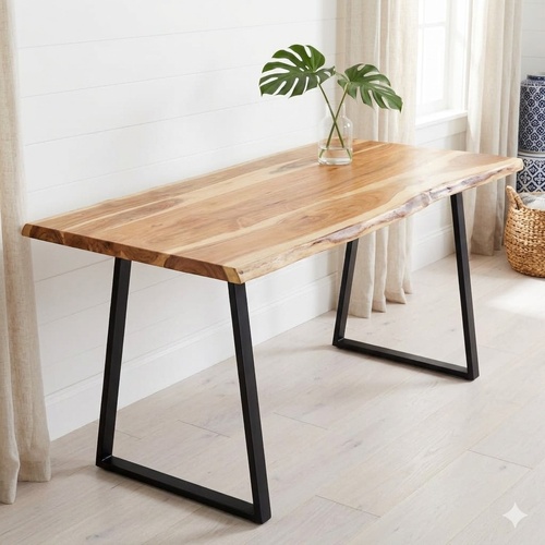 "Rose" Table Top Solid Acacia Wood 100x(50-60)x3.8 cm