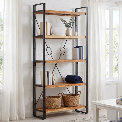 "Jamberoo" 5-Tier Bookcase 90x30x180 cm Solid Acacia Wood