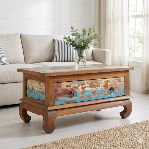 "Ruby" Coffee Table 80x50x40 cm Reclaimed Teak Wood