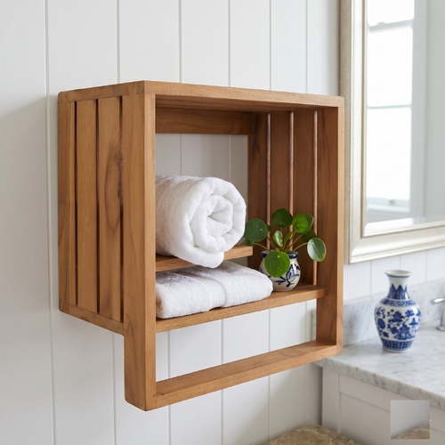 "John" Wall-mounted Towel Rack 35x20x35 cm Solid Teak Wood