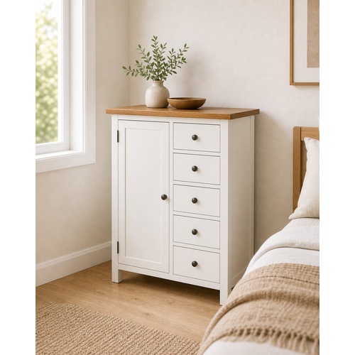 "Hillcrest" Solid Oak Wood Wardrobe 76x52x105 cm