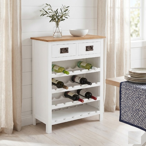 "Fairway" Solid Oak Wood Wine Cabinet 72x32x90 cm