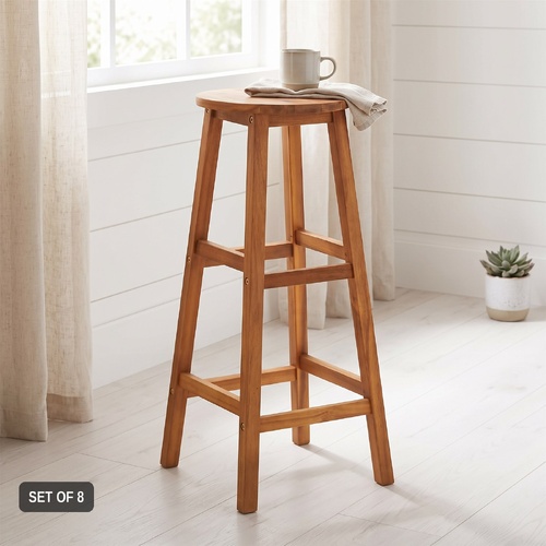 "Horwood" Bar Stools 8 pcs Solid Wood Acacia (Set of 8)