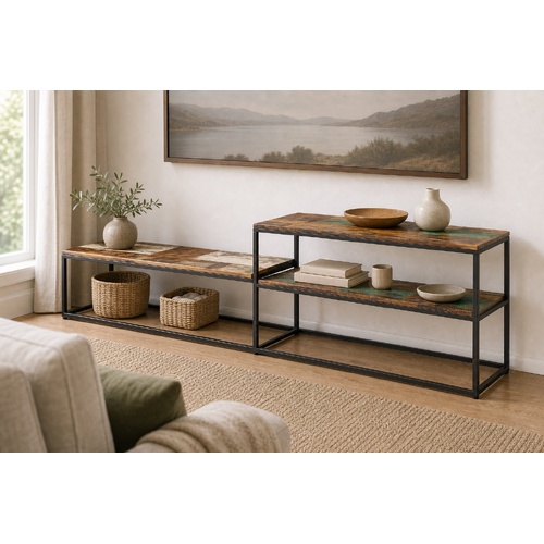 "Karen" TV Cabinet 180x30x50 cm Solid Reclaimed Wood