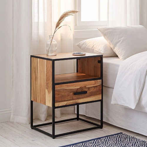 "Raemot" Bed Cabinet 40x30x50 cm Solid Acacia Wood