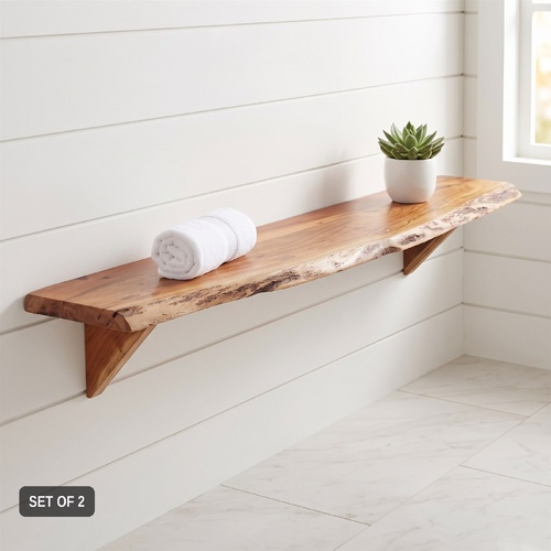 "Salisbury" Wall Shelves 2 pcs 110x20x18 cm Solid Wood Acacia (Set of 2)