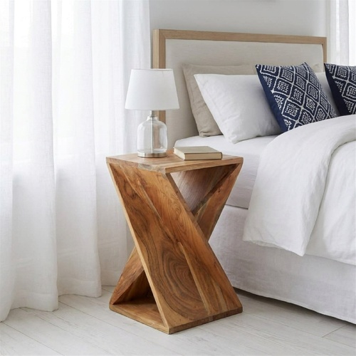 "Sarah" Side Table 35x35x55 cm Solid Wood Acacia