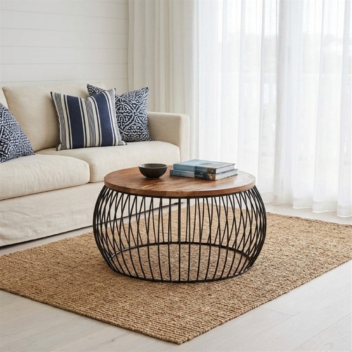 "Saxonvale" Coffee Table Ø68 cm Solid Reclaimed Wood