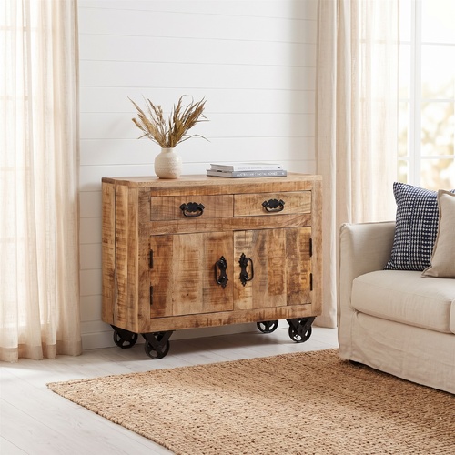 "Therese" Sideboard 80x30x65 cm Solid Rough Wood Mango