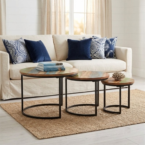 "Valerie" Nesting Tables 3 pcs Solid Wood Reclaimed