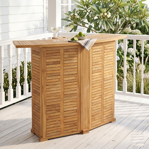 "Louise" Folding Bar Table 155x53x105 cm Solid Teak Wood