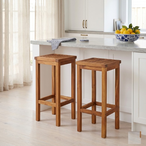 "Lukes" Bar Chairs 2 pcs Solid Acacia Wood