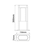 AMUN: LED Surface Mounted Matte Black Rectangular Bollard Lights IP54 30cm