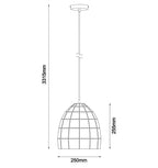 ARMIS: Retro Tiled Ellipse Shape Pendant Lights Matte White