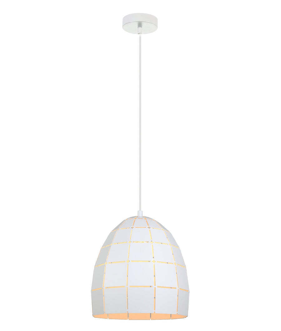 ARMIS: Retro Tiled Ellipse Shape Pendant Lights Matte White