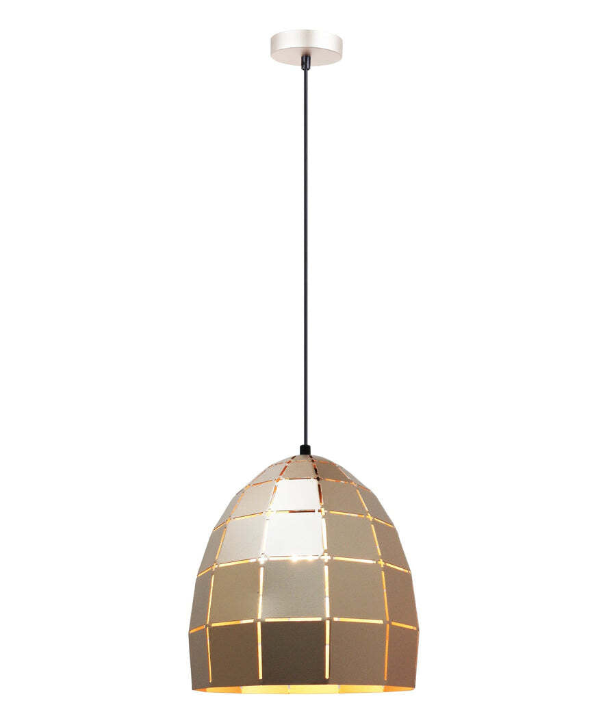 ARMIS: Retro Tiled Ellipse Shape Pendant Lights Champagne Gold