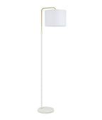 ARRIBA: Drum Shade with Marble Base Height Adjustable Floor Lamps White