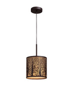 AUTUMN: Round Aged Bronze with Amber Lining Pendant Light Small