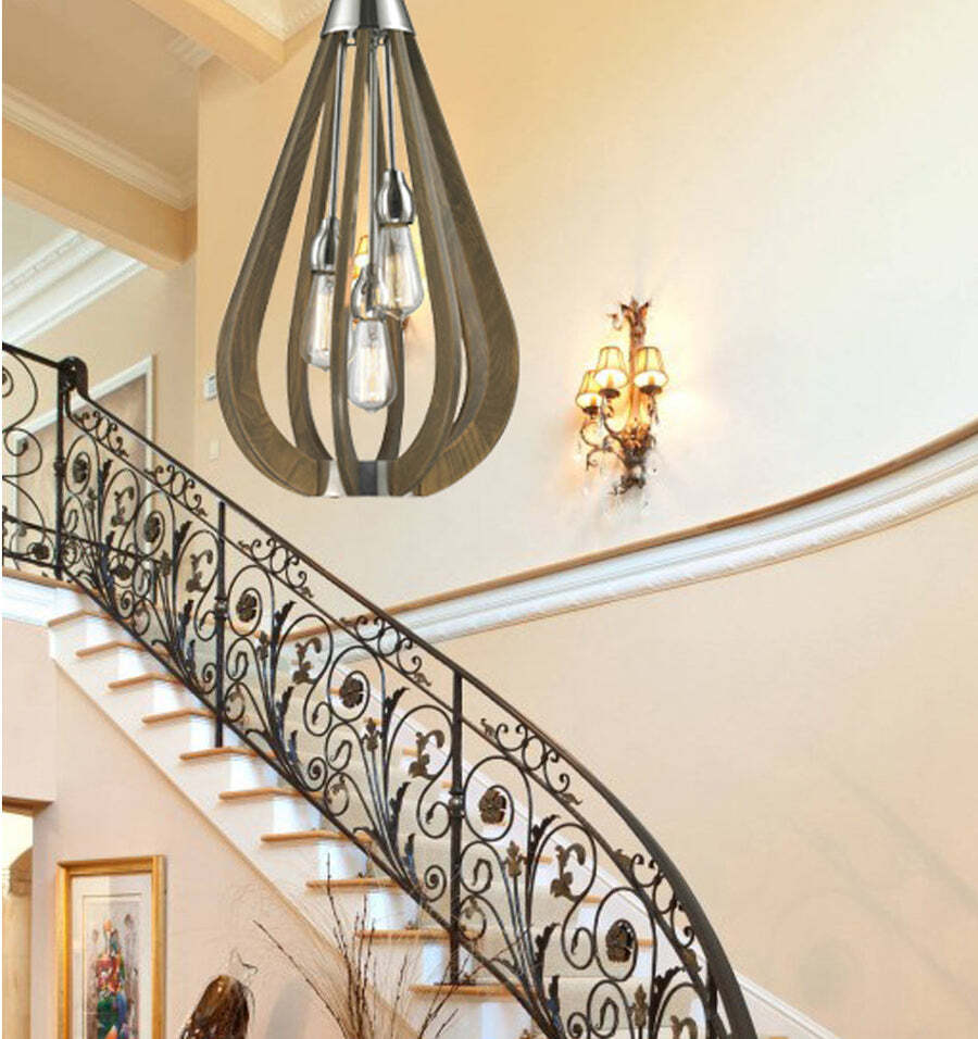 BONITO: Rustic Taupe Tear Drop Pendant Light 360mm Diameter