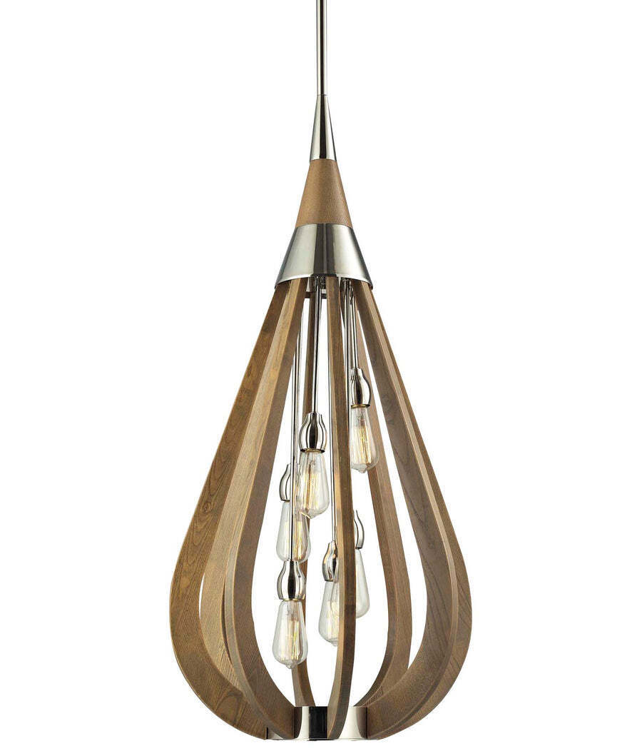 BONITO: Rustic Large Taupe Tear Drop Pendant Light 492mm Diameter