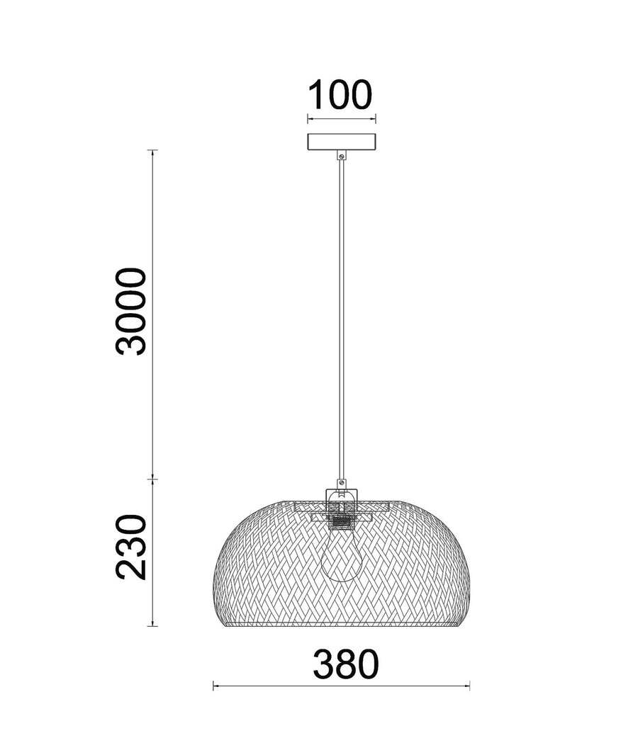 CANASTA: Bohemian Natural Bamboo Finish Pendant Light OD380mm x L230mm