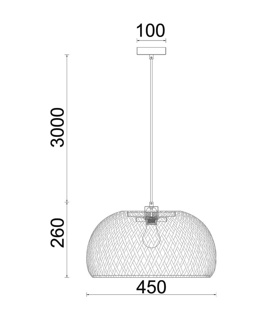 CANASTA: Bohemian Natural Bamboo Finish Pendant Light OD450mm x L260mm