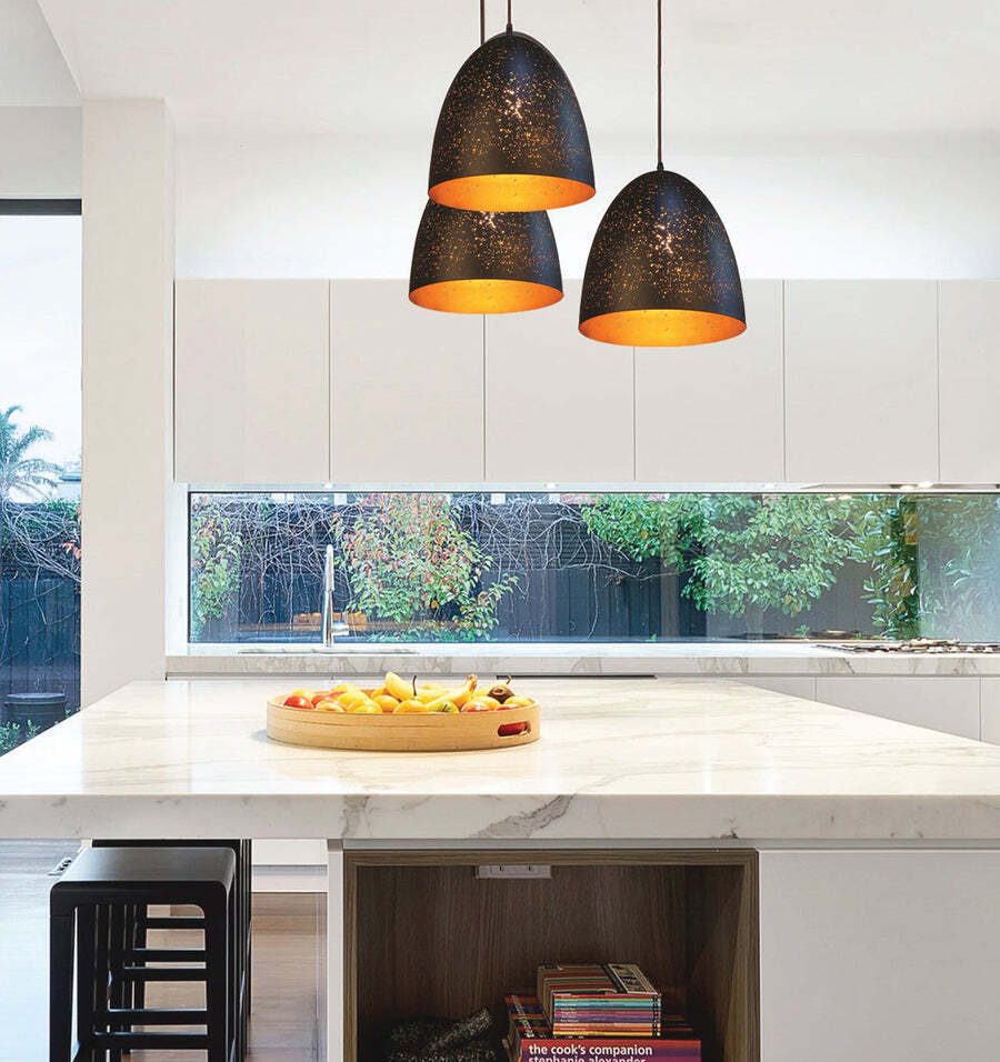CELESTE: Bohemian Rustic Ellipse Shape Pendant Light 305mm
